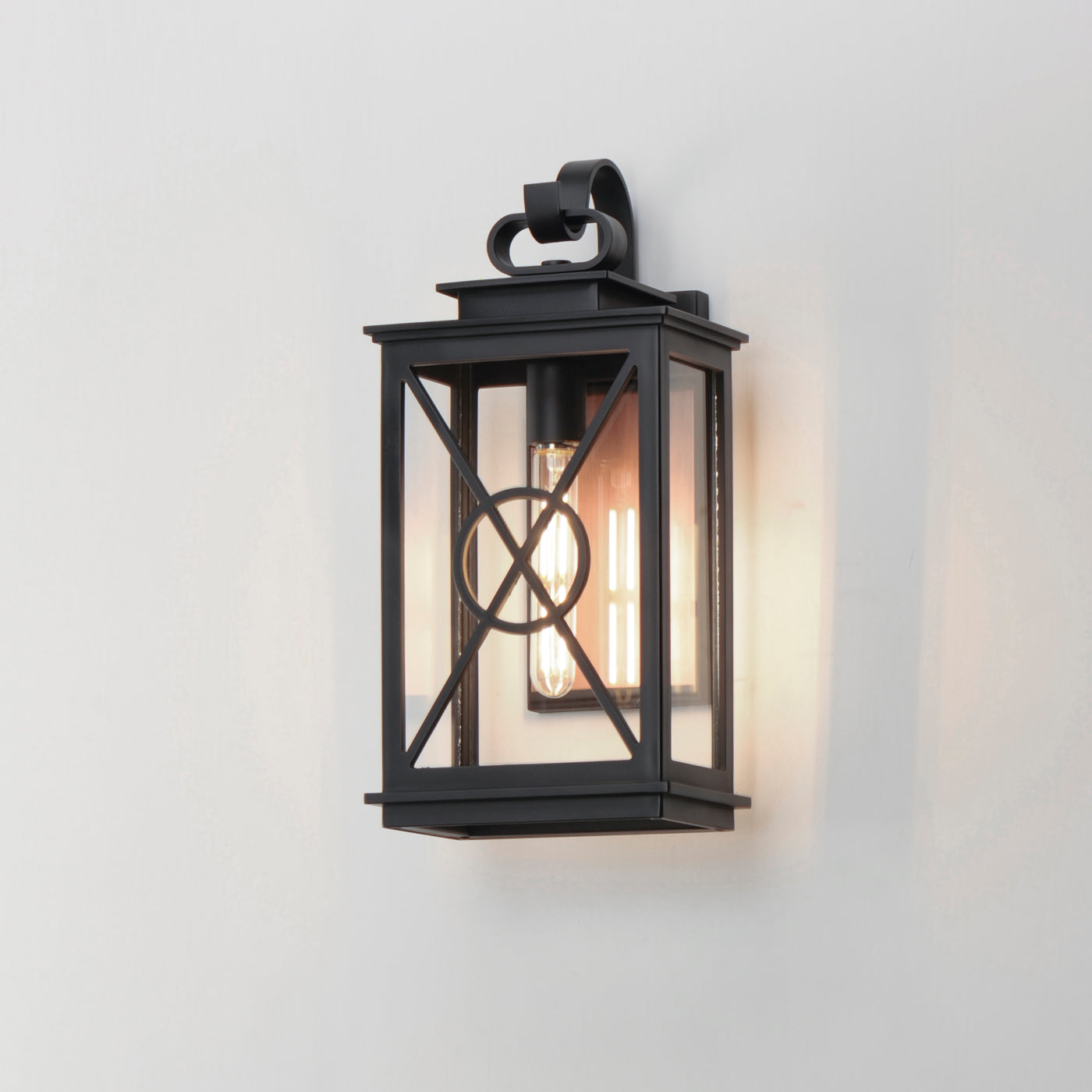 Black American Coach Lantern Style Outdoor Wall Sconce