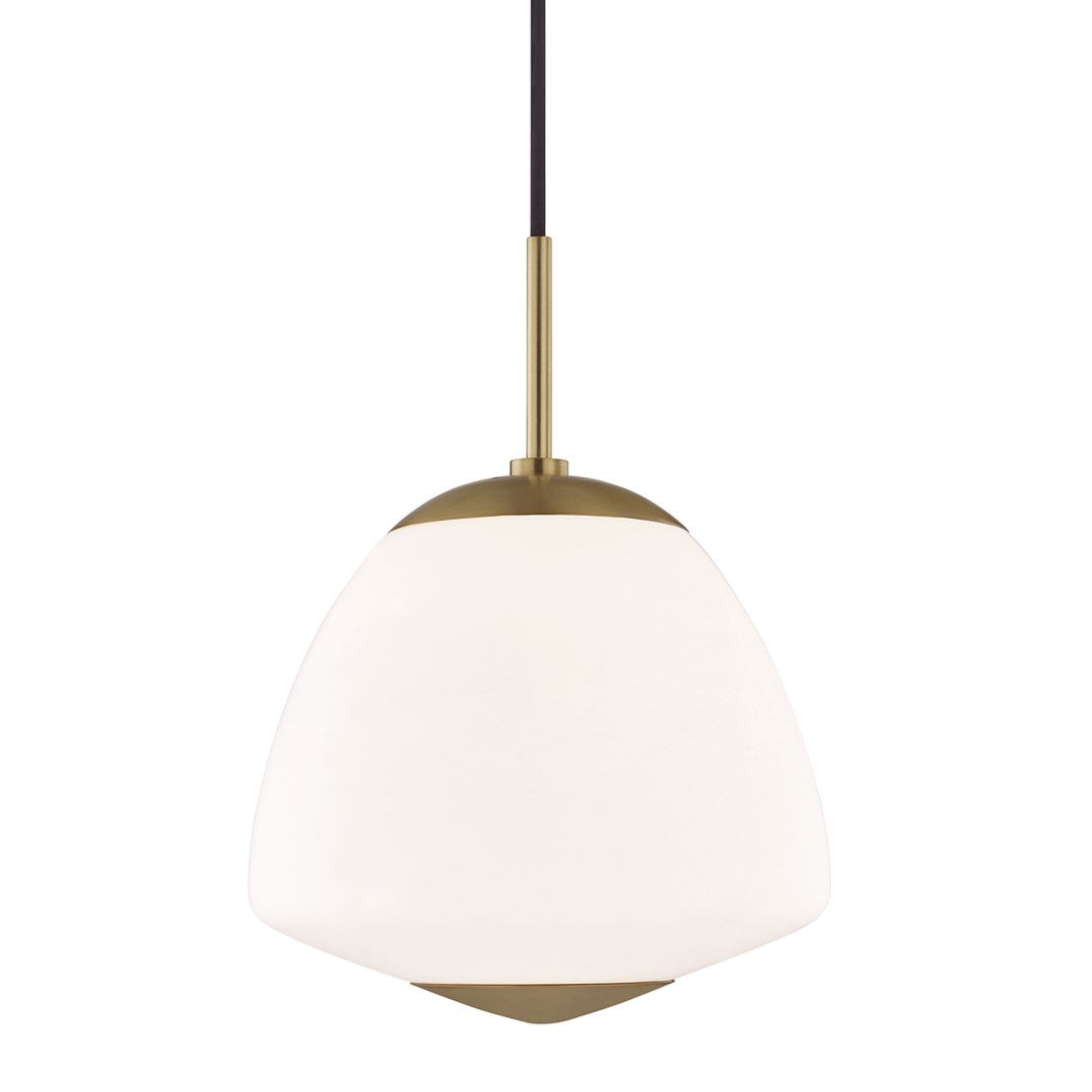 Steel Frame with Schoolhouse Milk Glass Shade Pendant