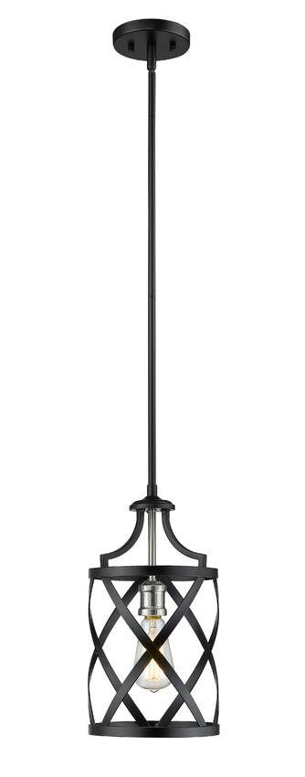Steel with Overlapping X-cross Pattern Shade Pendant - LV LIGHTING