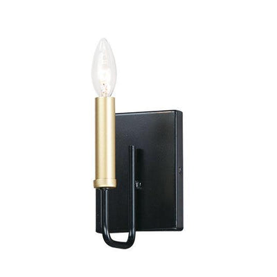 Black Arm with Gold Candle Wall Sconce - LV LIGHTING