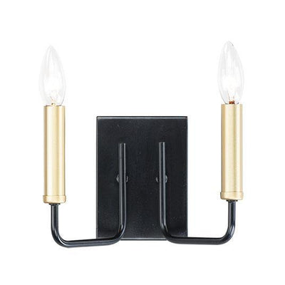 Black Arm with Gold Candle Wall Sconce - LV LIGHTING