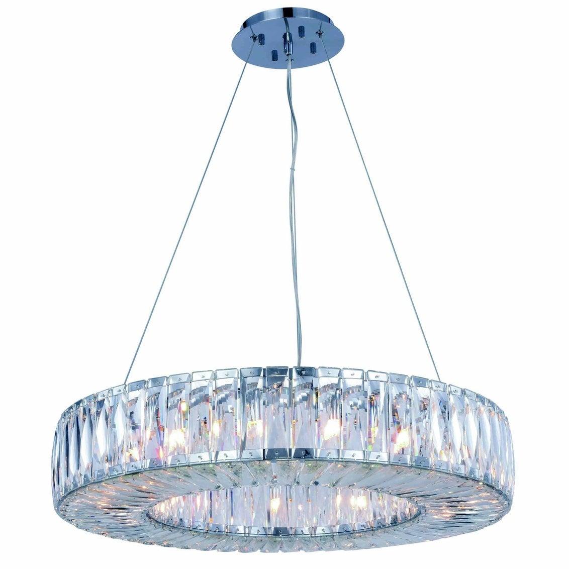 Chrome with Crystal Halo Ring Chandelier - LV LIGHTING