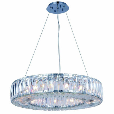 Chrome with Crystal Halo Ring Chandelier - LV LIGHTING