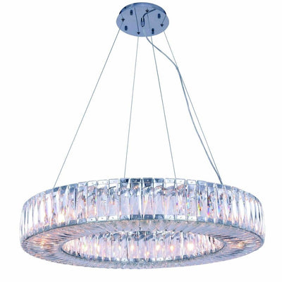 Chrome with Crystal Halo Ring Chandelier - LV LIGHTING