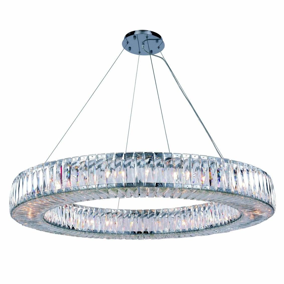 Chrome with Crystal Halo Ring Chandelier - LV LIGHTING