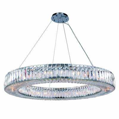 Chrome with Crystal Halo Ring Chandelier - LV LIGHTING