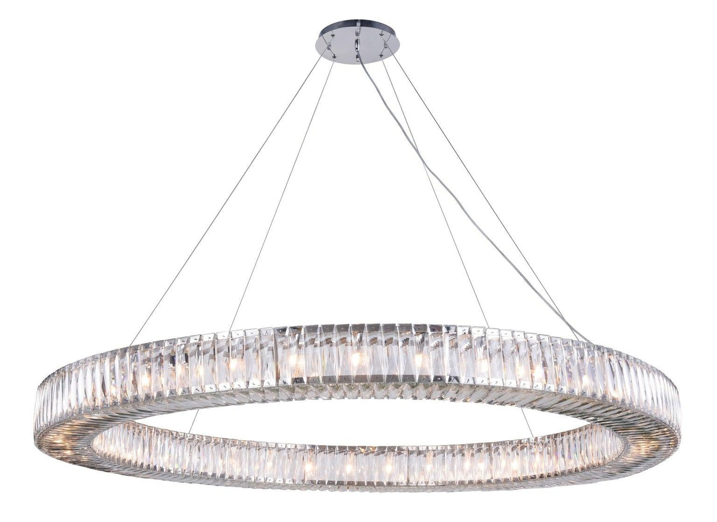 Chrome with Crystal Halo Ring Chandelier - LV LIGHTING
