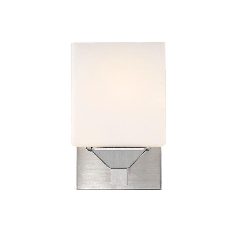 Steel with Box Matte Opal Glass Shade Vanity Light - LV LIGHTING