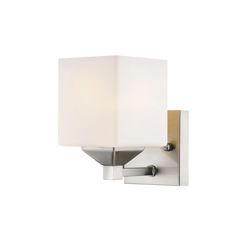 Steel with Box Matte Opal Glass Shade Vanity Light - LV LIGHTING