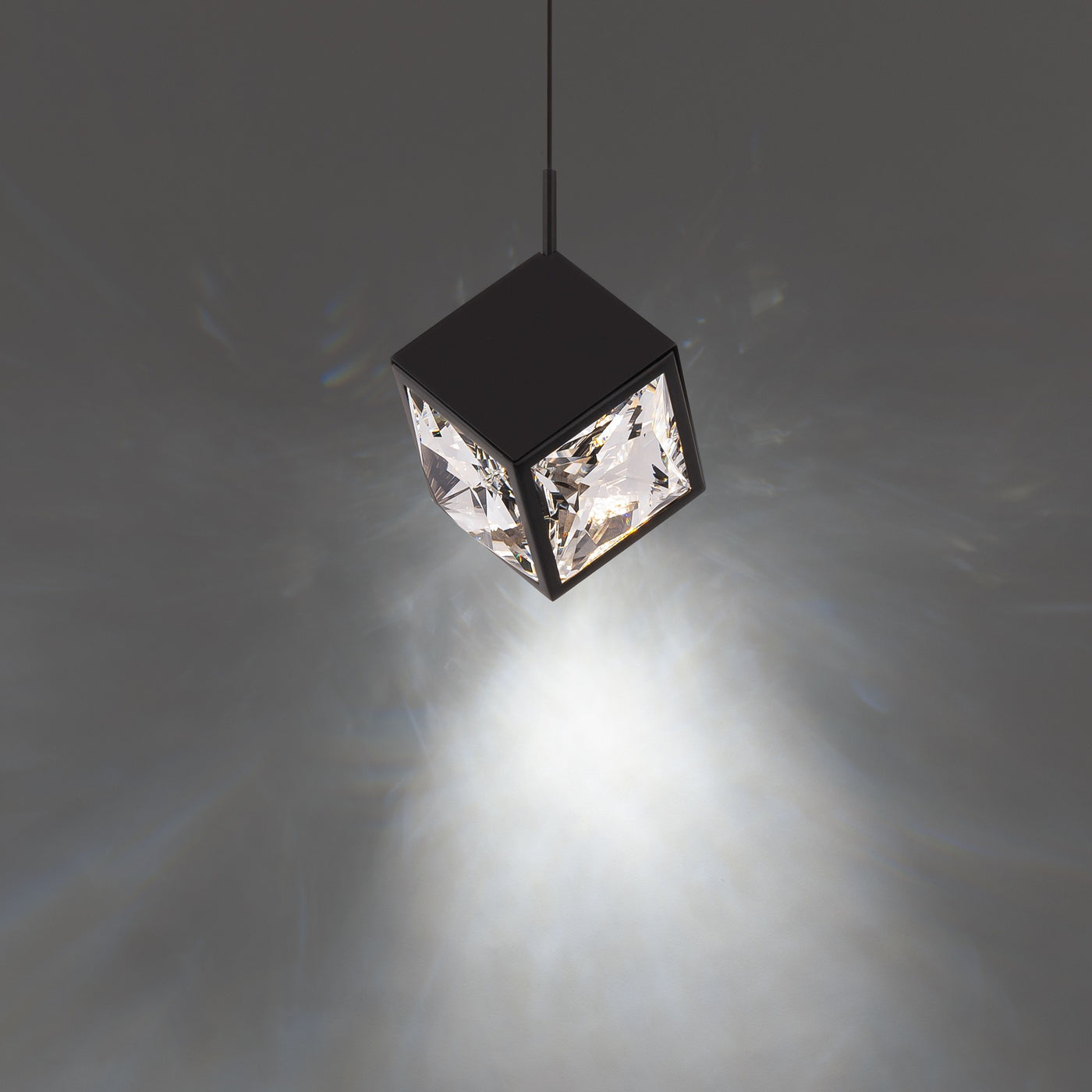 LED Cube Frame with Crystal Diffuser Mini Pendant