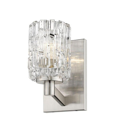 Steel with Crystal Like Glass Shade Wall Sconce - LV LIGHTING