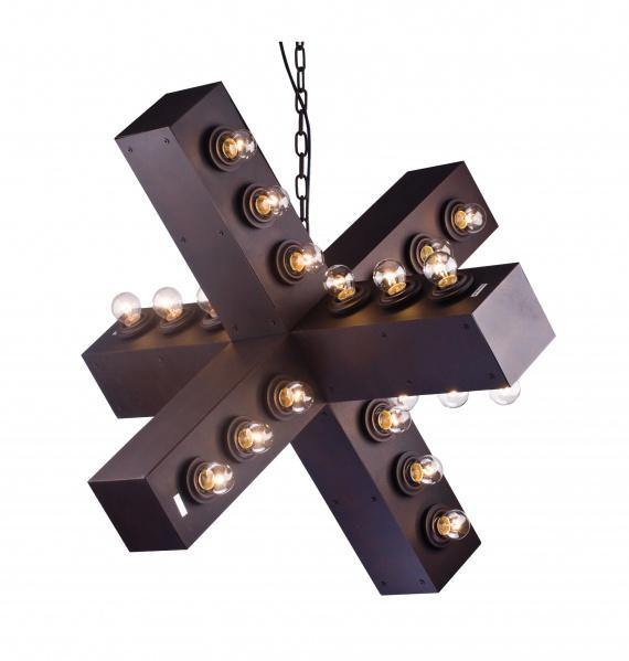 Black Iron Cross Chandelier - LV LIGHTING