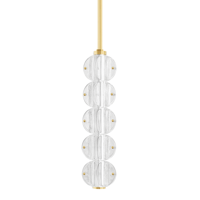 LED Steel with Etched Glass Shade Pendant - LV LIGHTING