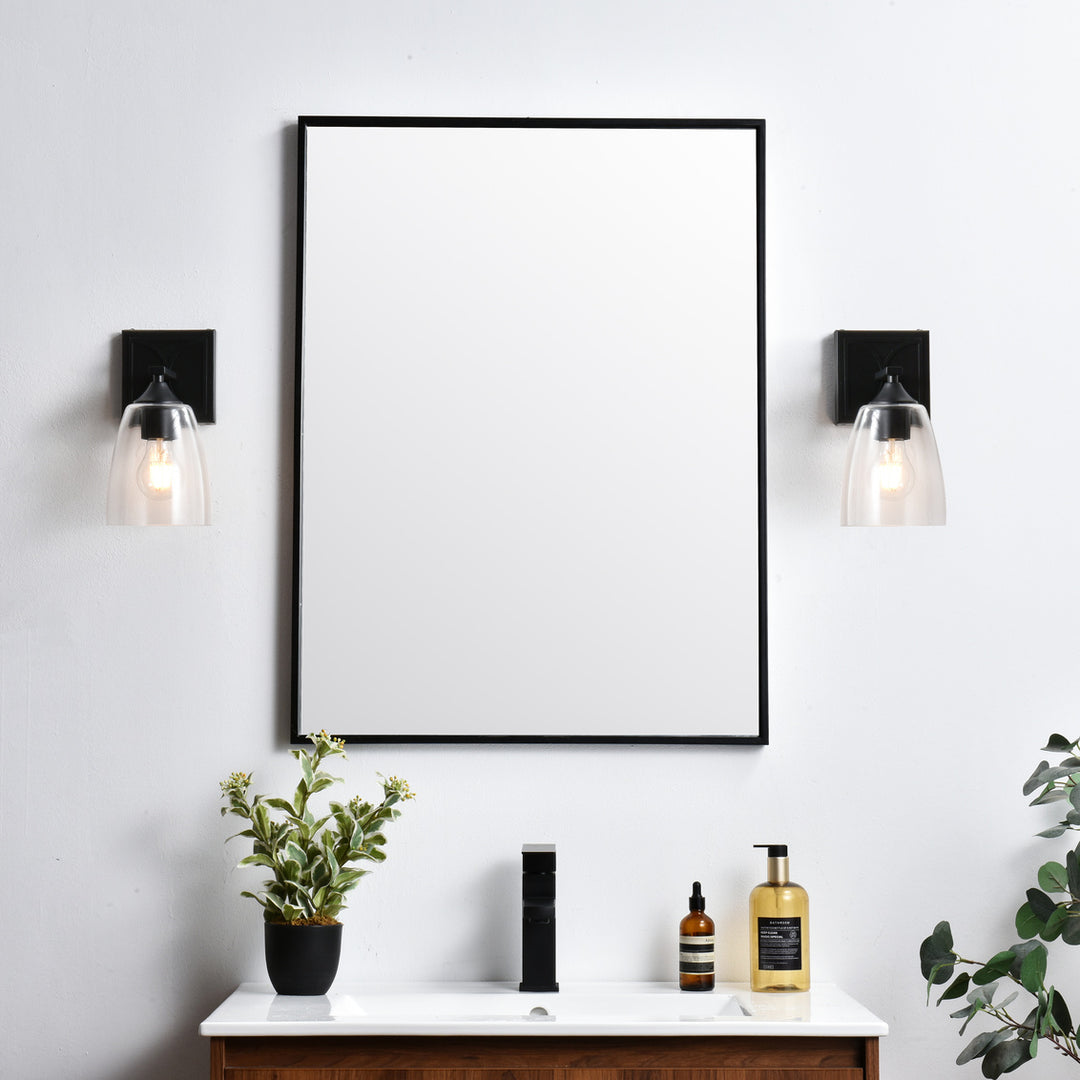Steel Frame with Clear Glass Shade Wall Sconce by Living District - view 7