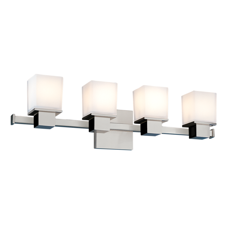Steel with Opal Matte Glass Shade Vanity Light