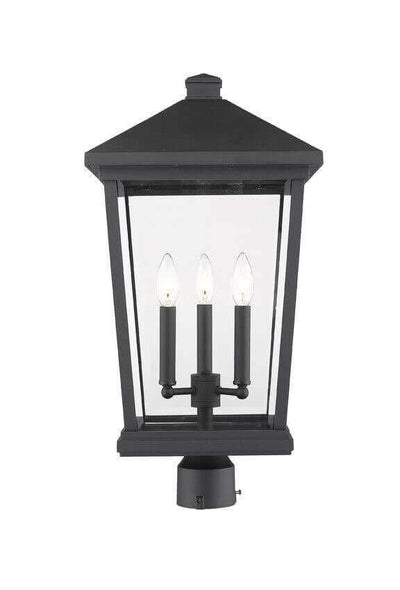 Aluminum with Clear Glass Village Style Outdoor Post Light - LV LIGHTING