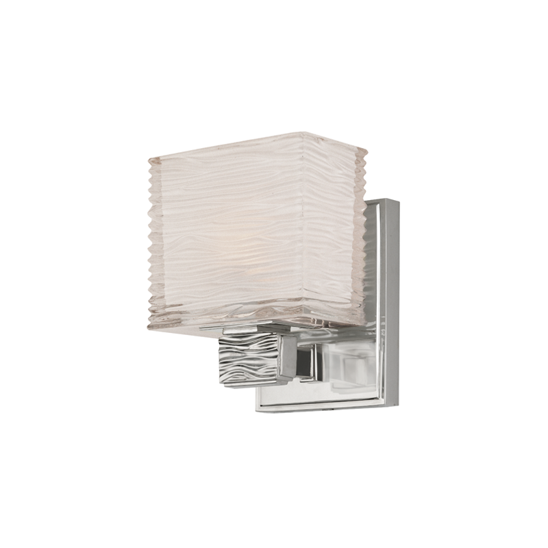 Steel with Textured Glass Shade Wall Sconce