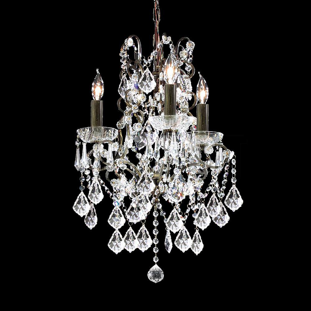 Bronze with Clear Crystal Drop and Strand Chandelier - LV LIGHTING