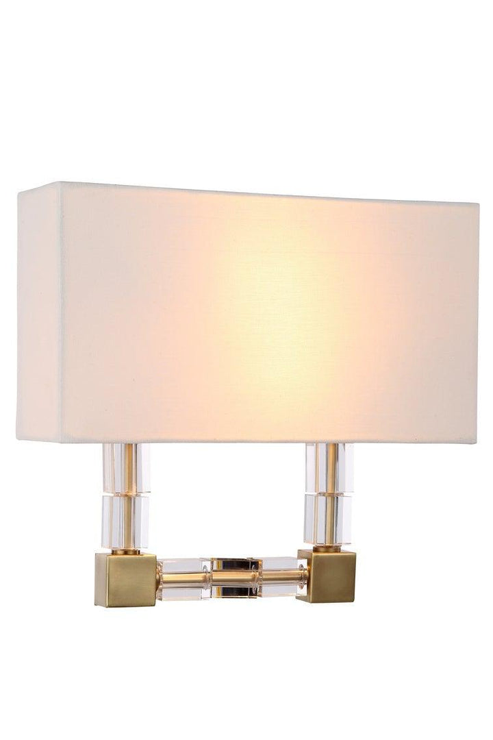 Steel with Ice Crystal Frame and Fabric Shade Wall Sconce - LV LIGHTING