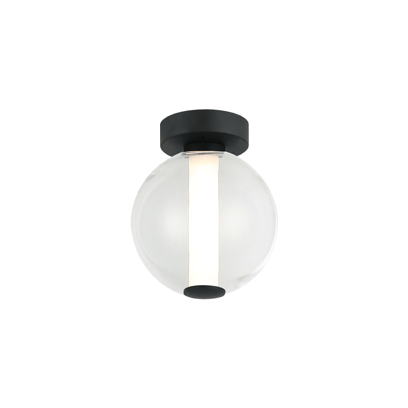 Belange - LED Steel Frame with Clear Glass and White Acrylic Diffuser Flush Mount in Matte Black by Matteo Lighting