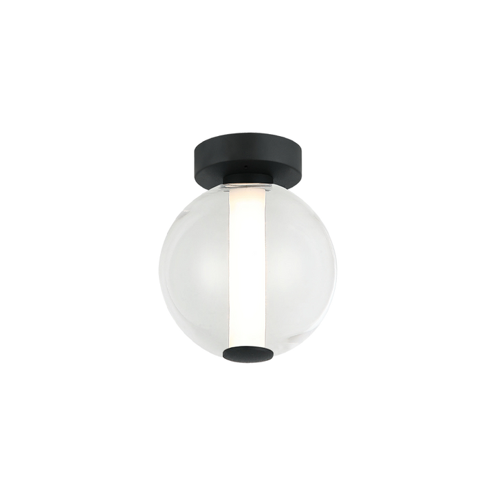 Belange - LED Steel Frame with Clear Glass and White Acrylic Diffuser Flush Mount in Matte Black by Matteo Lighting