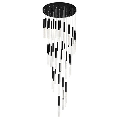LED Steel Frame with Acrylic Cylindrical Bubble Rod Chandelier