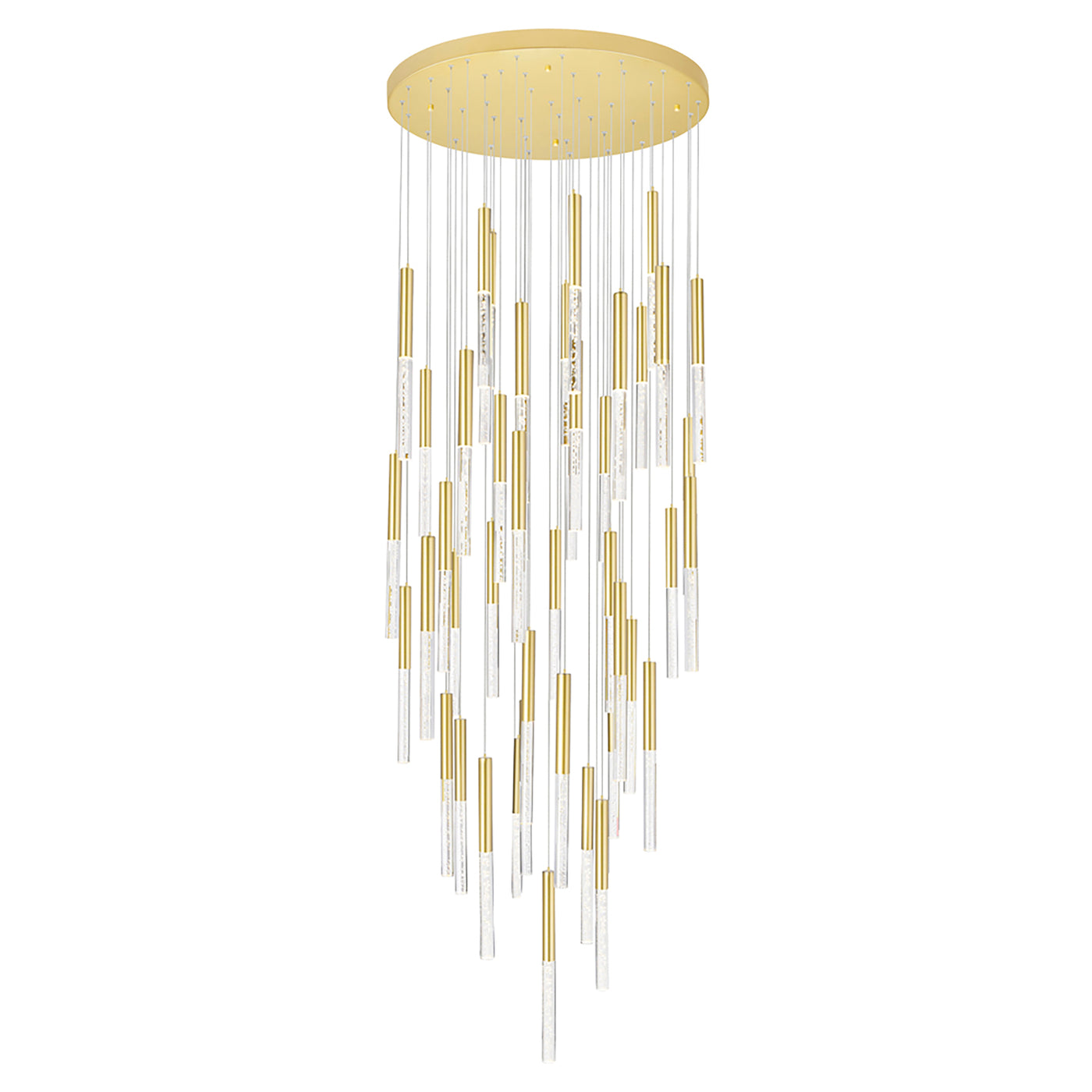 LED Steel Frame with Acrylic Cylindrical Bubble Rod Chandelier