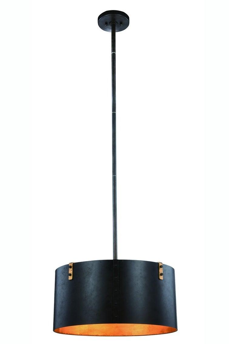 Vintage Bronze with Golden Iron Drum Shade Chandelier - LV LIGHTING