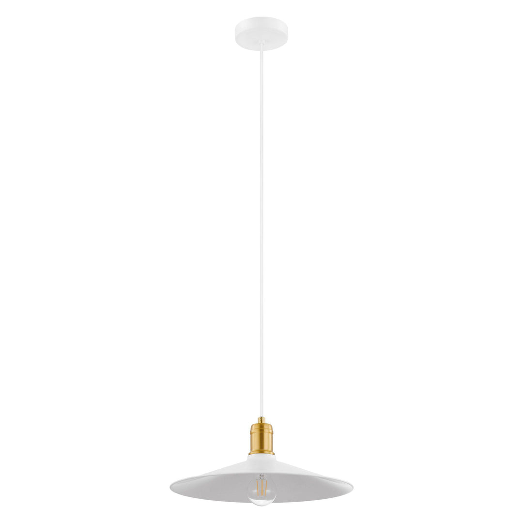 White with Gold Single Light Pendant - LV LIGHTING