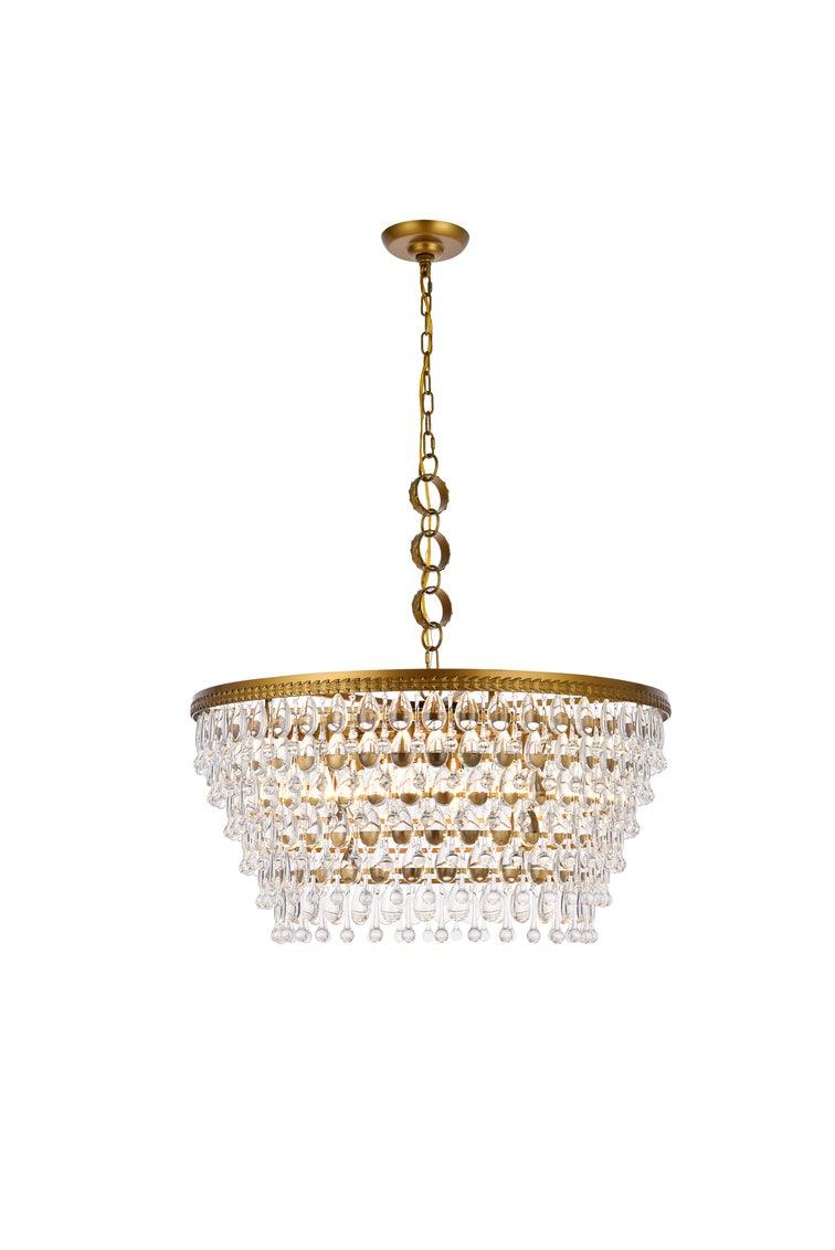 Steel Frame with Clear Crystal Pendant / Chandelier - LV LIGHTING
