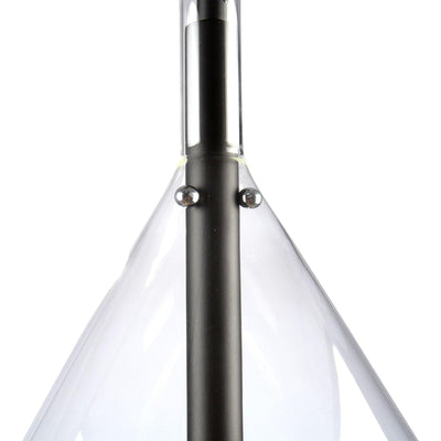 Black with Unique Clear Glass Shade 3 Light Pendant - LV LIGHTING