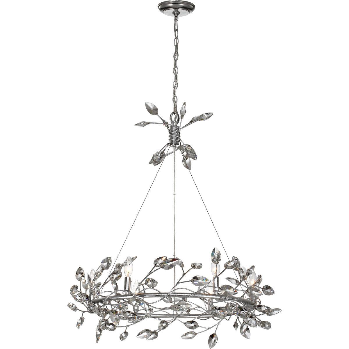 Steel Branch Frame with Clear Crystal Chandelier - LV LIGHTING