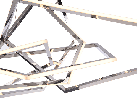 LED Steel with Geometric Frame Chandelier - LV LIGHTING
