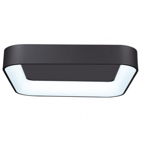 LED Matte Black Square Frame with Acrylic Diffuser Flush Mount