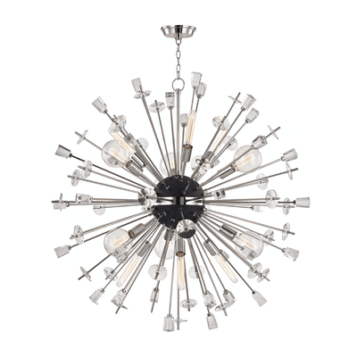Matte Black Core with Spikes and Crystal Chandelier - LV LIGHTING