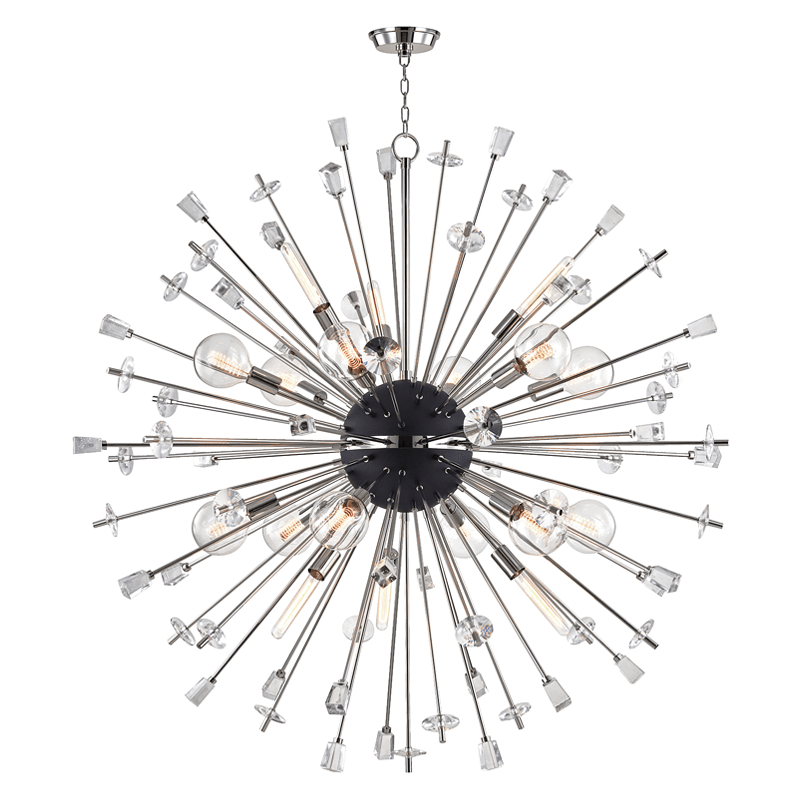 Matte Black Core with Spikes and Crystal Chandelier - LV LIGHTING