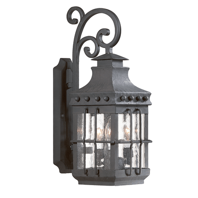Natural Bronze with Clear Seedy Glass Shade Outdoor Wall Sconce - LV LIGHTING