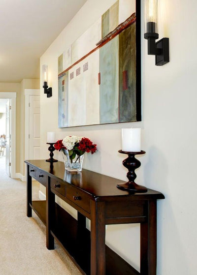 Steel with Cylindrical Glass Tube Wall Sconce - LV LIGHTING
