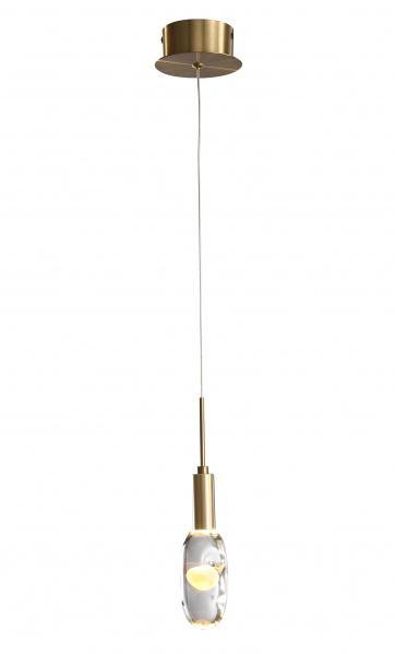 LED Gold Aluminum with Clear Bubble Orb Glass Pendant - LV LIGHTING
