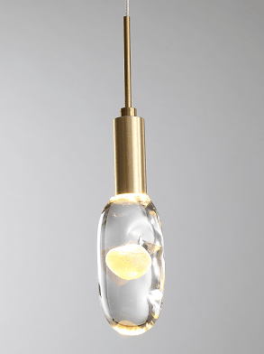 LED Gold Aluminum with Clear Bubble Orb Glass Pendant - LV LIGHTING