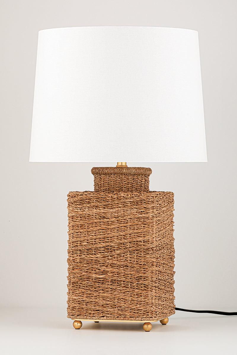 Gold Leaf Arm with Handcrafted Lampakanai Rope Table Lamp - LV LIGHTING