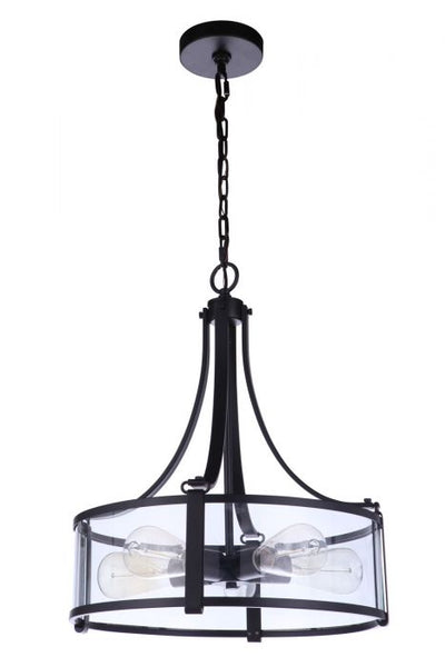 Steel Frame with Clear Glass Shade Pendant