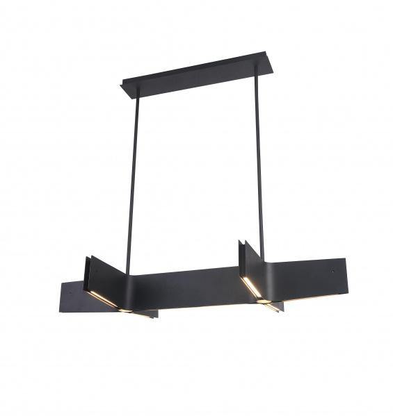 LED Steel with DOuble Cross Frame Linear Pendant - LV LIGHTING