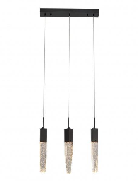 Steel with Clear Bubble Iceberg Crystal Linear Pendant - LV LIGHTING