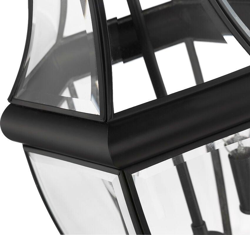 Black Aluminum with Clear Glass Shade Classic Pier Mount - LV LIGHTING