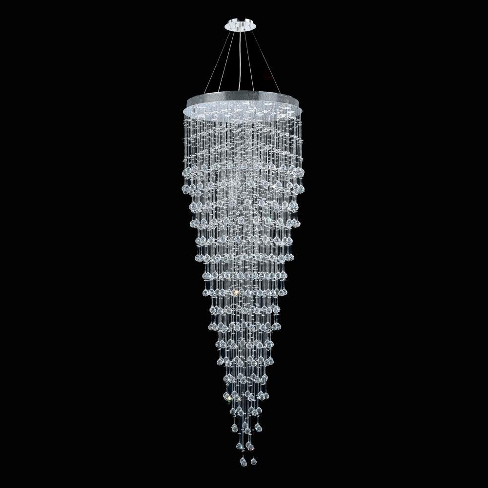 Chrome with Crystal Drop Chandelier - LV LIGHTING