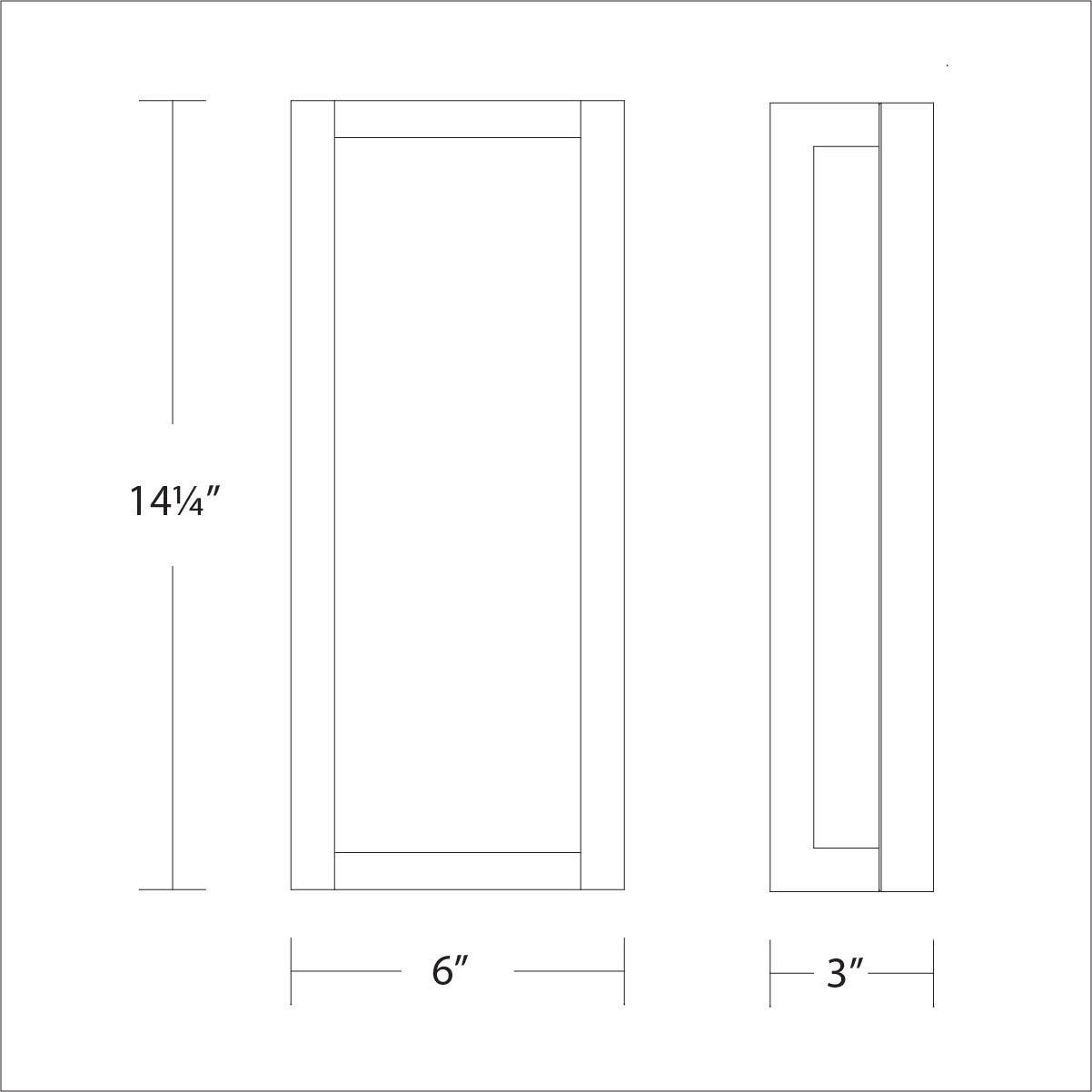 LED Aluminum Frame with Glass Diffuser Rectangular Outdoor Wall Socnce - LV LIGHTING