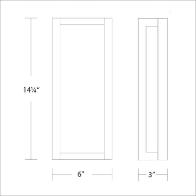 LED Aluminum Frame with Glass Diffuser Rectangular Outdoor Wall Socnce - LV LIGHTING