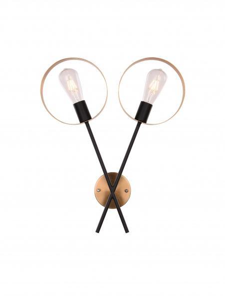 Black and Gold Metal Frame Wall Sconce - LV LIGHTING