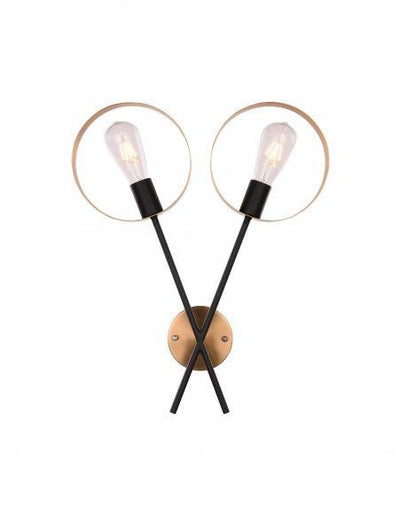 Black and Gold Metal Frame Wall Sconce - LV LIGHTING